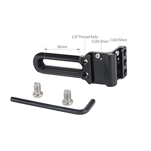 NICEYRIG Right Angle Dual Cold Shoe Mounts Bracket, Cold Shoe Extension Bar with Quick Release NATO Rail, 1/4'' Threads - 376