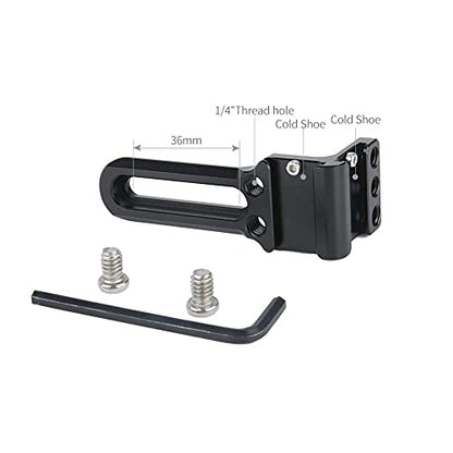 NICEYRIG Right Angle Dual Cold Shoe Mounts Bracket, Cold Shoe Extension Bar with Quick Release NATO Rail, 1/4'' Threads - 376