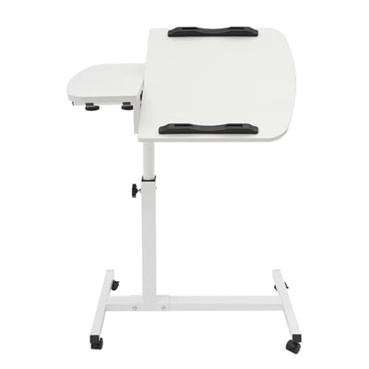 Adjustable Rolling Laptop Desk Stand,Laptop Mobile Stand with Wheels,Portable Computer Workstation with Tiltable Desktop for Teacher Classroom Home Office