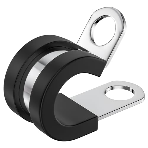 RTHIEAI 20 PCS 5/16 Inch Stainless Steel Cable Clamps - Insulated, Hose, Pipe, Wire Clamps - size: 5/16 Inch, style: 20 pcs