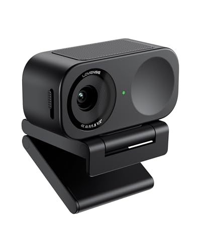 LOVENSE Webcam 2 4k for PC, Live Streaming Camera 1/2" Sensor True Focus Al Noise Canceling, Hand Gesture Control, Mobile Control, Auto Framing, Customizable Audio Modes, Microphones, Privacy Control