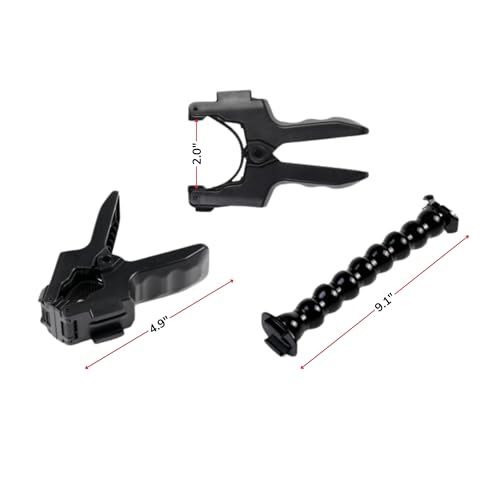 Gooseneck Phone Holder Flex Clamp Clip Mount with Flexible Jaws for Desk, Pole, or Mobile Stand Adjustable Compatible with iPhone 14, 13 Pro, XS Max, XR, X, 8, 7, 6, 6s Plus and Other 4-7'' Device