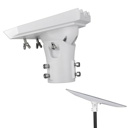 Pipe Adapter Pole Mount for Starlink Standard 4/4X/Gen3, Adjustable Pole Mount Adapter Kit for Starlink Standard 4/4X Dish, with Multiple Adjustment Capabilities, Aluminum Alloy, White - color: White
