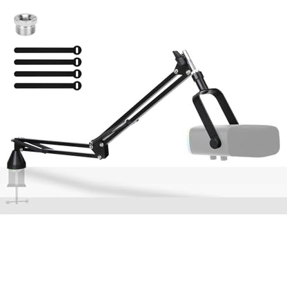 Low Profile Mic Boom Arm - YOUSHARES Boom Arm for Blue Yeti Fifine AM8 K688 QuadCast SoloCast AT2020, Adjustable Low Profile Microphone Arm for Podcast Streaming Gaming Studio - color: Low Profile Mic Boom Arm Set C