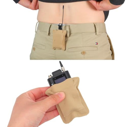 URSA Belt Pouch with Clips - Versatile Rigging for Wireless Transmitters (Beige, Small) - color: Beige, size: Small