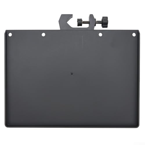 Microphone Stand Soundcard Tray, Plastic Sound Card Tray Mount Clamp on Rod Holders for Live Streaming, Recording, Black(L) - size: L