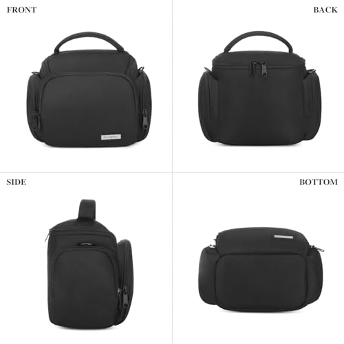 G-raphy Camera Bag Case Small Camera Sling Bags Camera Photography Accessories for DSLR SLR Mirrorless with Removal Straps Black - color: Black