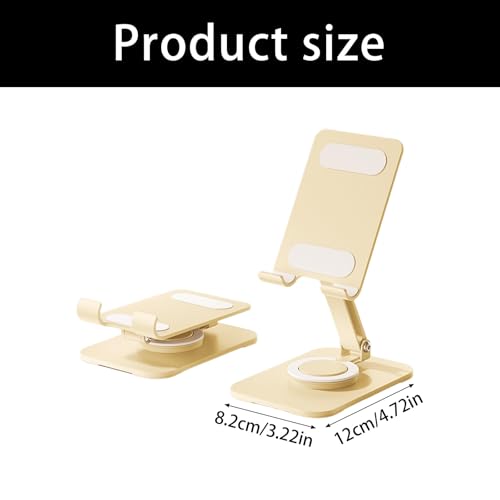 Carbon Steel Desktop Phone Stand Foldable Adjustable with Rotating Base for Video Calls Phone Tablet Portable Foldable Adjustable Desktop Rotating Desk Video Calling Online Learning Movie Hands - color: A