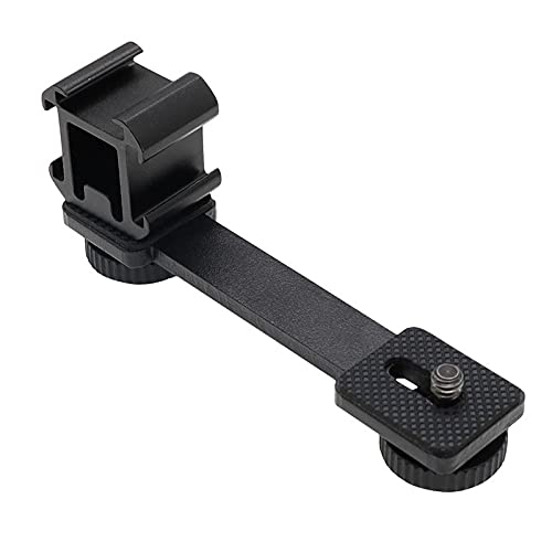 Triple Cold Shoe Mount Extension Bar Bracket with 1/4 Adapter for Zhiyun Smooth 4 DJI Osmo Pocket Osmo Mobile 3 Feiyutech Vimble 2 3-Axis Gimbal Accessories