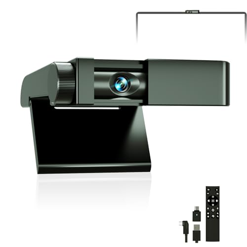 4K Webcam - 1/2.55" Sensor, Dual Autofocus, Digital Microphone, Metal Unibody Sculpted Mini Web Cam for Laptop/PC/Mac, Plug & Play, Privacy Cover, Remote, Streaming Camera for Live Meeting (Black)