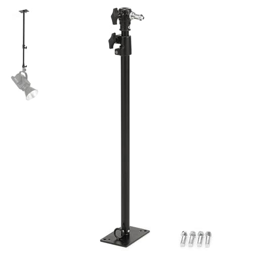 PHOCUS Photography Studio Wall Mount Boom Arm, 40 Inch Adjustable Camera Ceiling Mount Light Stand with 1/4" to 3/8" Threaded Stud for Video Ring Light, Monolight, Softbox, Flash (40 inch) - size: 40 inch