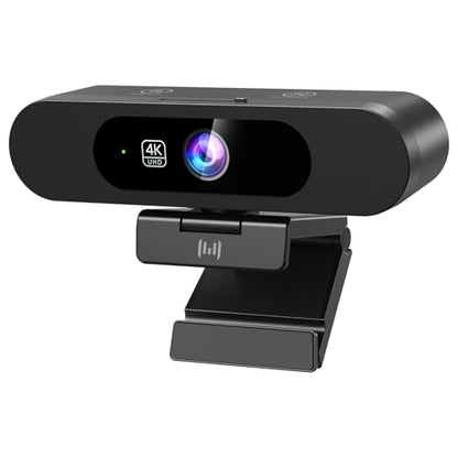 4K Webcam for PC, 8MP USB Webcam with Dual Noise-reducing Microphones, Picture-in-picture, Auto Framing, 5X Zoom, 92° Wide FOV, Auto Light Correction, Perfect for Conference, Video Callings, Streaming