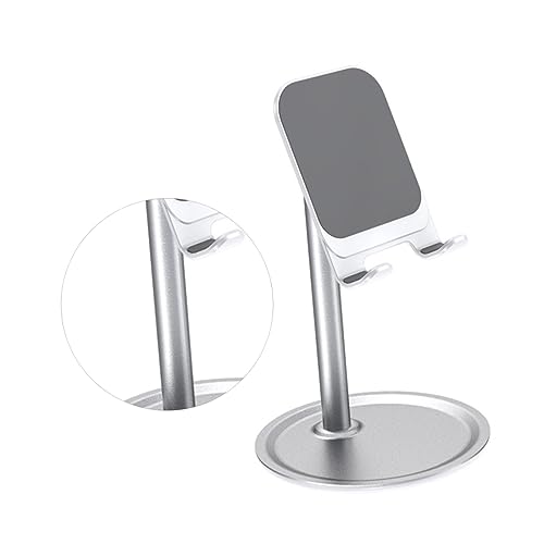 KALLORY Metal Phone Holder for Desk Adjustable Tablet Stand for Tablets Flexible Lazy Bracket Compatible Smartphones Space-Saving Design White - color: White