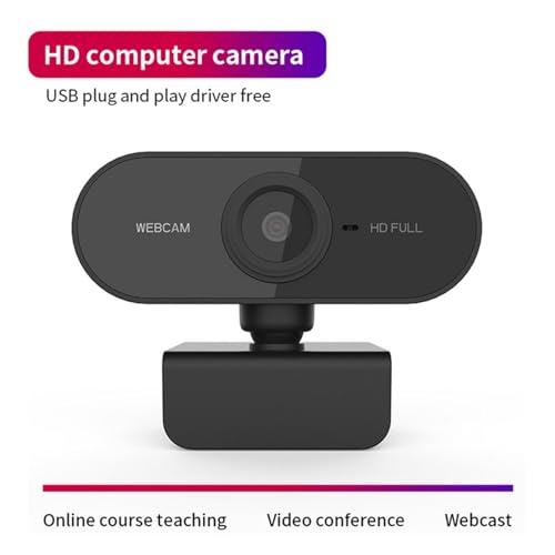 1080p Webcam with Microphone for Pc, Computer Camera, Web Camera for Desktop Computer, Adaptable Angle and Flexible, USB 2.0 Pc Cameras Automatic Correction, Suit for Video Calls, Online Meetings