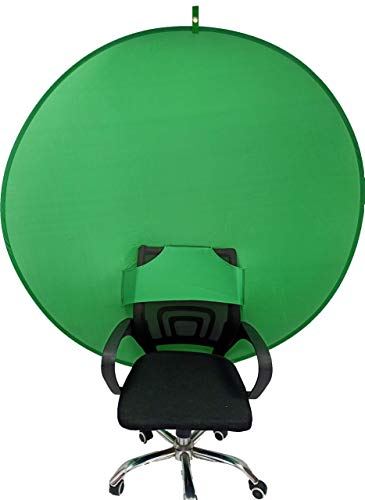 Gen2 Collapsible Portable Webcam Background Chroma Key Greenfor Video Chats, Zoom, Skype, Backdrop Video Calls, Chromakey (58in×58in)