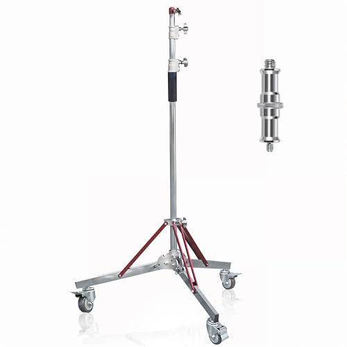 Kate Heavy Duty 10.8ft Light Stand with Casters, Adjustable Reinforced Stainless Steel Light Stand Tripod with 3 Wheels for Professional Studio Photography for Softbox, Monolight, Reflector - color: Heavy Duty With Pulleys, size: 10.8ft