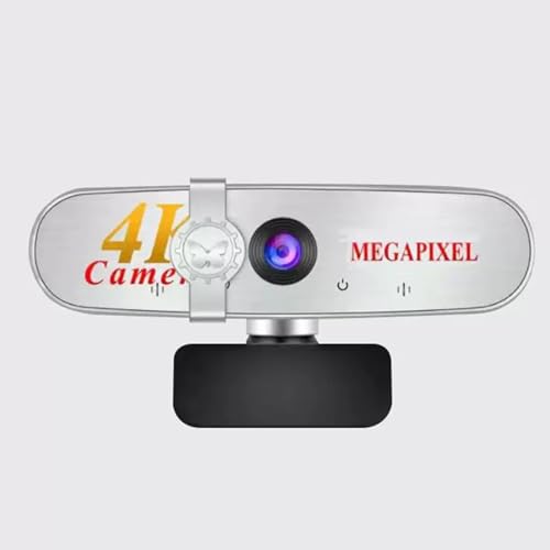 4K Webcam for PC with Microphone, Computer Camera with Noise Cancellation, Privacy Cover, Autofocus, Plug & Play USB Webcam for Streaming, Conferencing, Zoom, Skype, Facetime, Laptop, PC-Sliver - color: Sliver