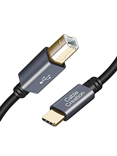 CableCreation USB B to USB C Printer Cable 6.6FT, Type B to Type C Printer Cord for MacBook Pro, Air, MIDI Cable for Yamaha Casio Digital Piano, MIDI Keyboard, DJ Controller, DAC - 2M, Space Grey - color: Space Grey, size: 6.6FT
