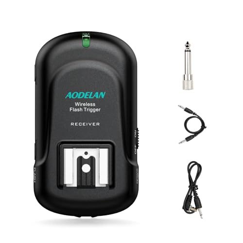 AODELAN Flash Trigger Receiver with Universal Hot Shoe for Canon, Nikon, Olympus, Panasonic, Pentax, Fuji, Samsung, Sony (Receiver Only) - color: Receiver