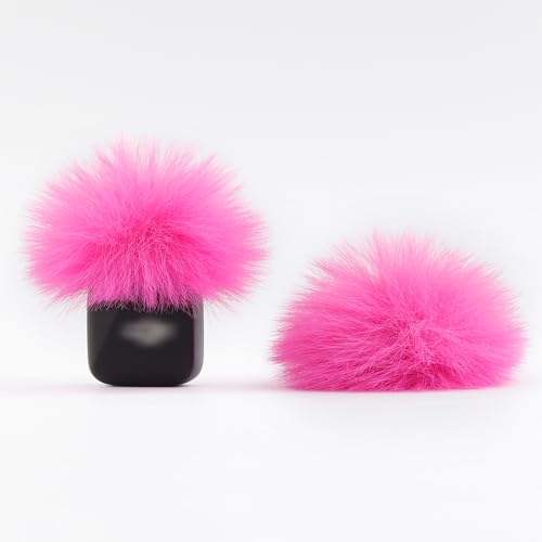 LEFXMOPHY Windscreen for DJI MIC MINI (2024) Wireless Microphone Hot Pink Furry Wind Muff Deadcat Cover (Not for Dji Mic 1 and 2), 2-Pack - color: 2pc Pink, size: 2-pack