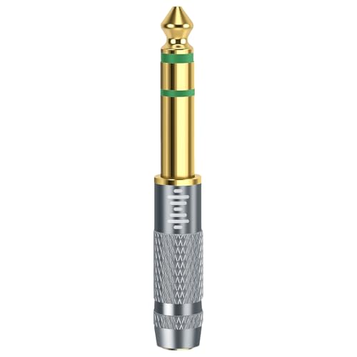 GEEKRIA 6.35mm (1/4") Male to 3.5mm (1/8") Female Jack Stereo Headphones Plug, Aluminum Alloy, Gold Plated Adapter - size: 2.5 X 0.3 inches (6.3 0.8 cm)