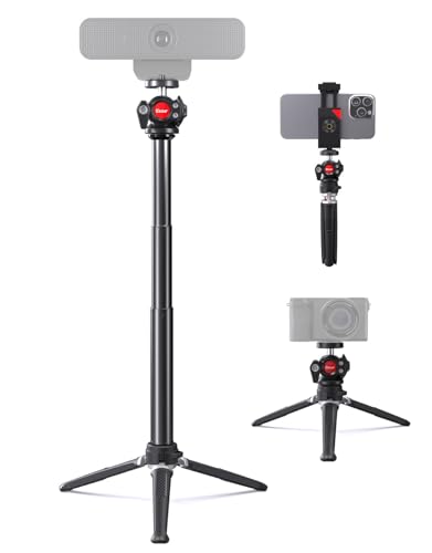 Webcam Tripod Stand, Height Extendable Tripod with 360° Swivel Balhead for Webcam/Camera/Phone, for NexiGo N60 Logitech Webcam C920 C922 C922x C925e C930 C930e C615 Brio 4K with 1/4" Thread