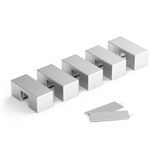 Magnetic Charger Cable Clips 5Pack for Metal Surfaces,USB C Charging Metal Cord Holder with Strong Neodymium Magnet Cable Organizer,Reusable Wire Keeper for Desk,Office,Nightstand,File Cabinet,Silver