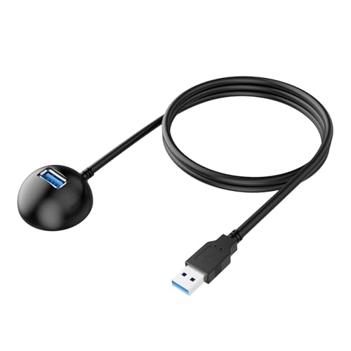 USB 3.0 Extension Cable with Pedestal, 16FT / 5M USB 3.0 Type A Male to Female Data Transfer Cord, Supports 5Gbps for Flash Drive, Card Reader, Keyboard, Mouse, Laptop, Tablet, Webcam & More - size: 16FT