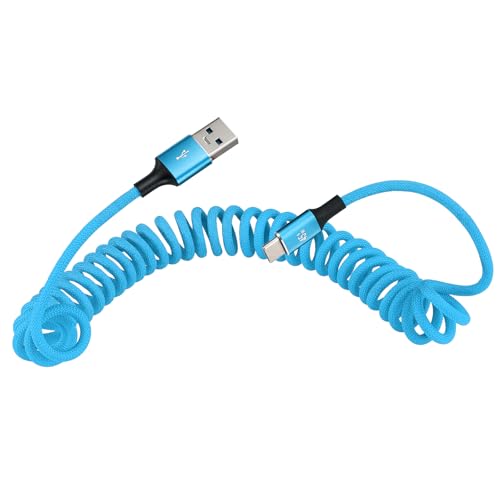 USB C to USB A Cable, High Speed Data Transfer, Ideal for Canon EOS M6 Mark II, Sony A6600, Nikon D5600 D90 D7000 D3100 - color: Blue Braided, style: USB-A to USB-C