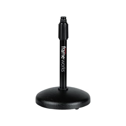 Gator Frameworks Desktop Microphone Stand with Round Weighted Base & Adjustable Height (GFW-MIC-0501) (Pack of 4) - size: 5" Weighted Base (Pack of 4), style: Adjustable Height