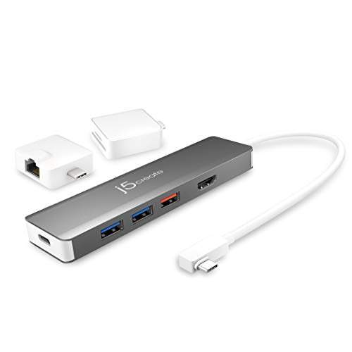j5create 9 in 1 USB-C Hub-SuperSpeed+Gen 2 Type C Adapter w/Ethernet, microSD/SD 4.0, 4K HDMI, USB-C 3.1 Gen2 Port, PD 100W for MacBook Pro/Air, XPS, Chromebook & Other USB C Windows Laptops (JCD375)