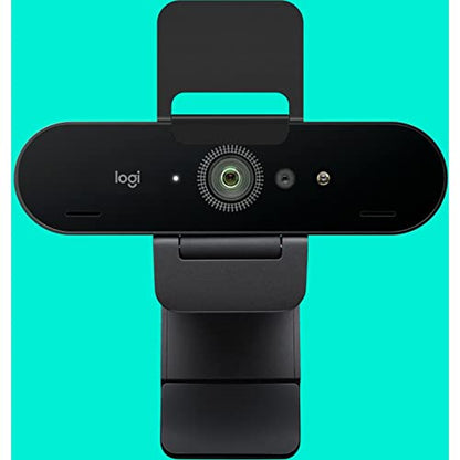 Logitech Brio 4K Webcam, Ultra 4K HD Video Calling, Noise-Canceling mic, HD Auto Light Correction, Wide Field of View, Works with Microsoft Teams, Zoom, Google Voice, PC/Mac/Laptop/MacBook/Tablet