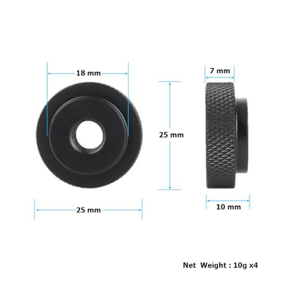 CAMVATE 5/16"-18 Female Thumb Wheel Lock Nut Adapter(4 Pieces,Black)-24009 - color: Black