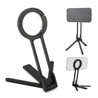 Magnetic Phone Tripod Foldable Aluminum Mini Tripod for i-Phones, Magnetic Pocket Phone Tripods Quick Mount Compatible with Mag-Safe for i-Phones 17/16/15/14/13/12