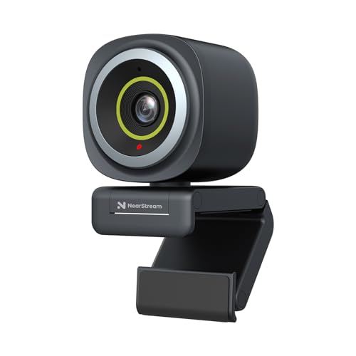 NearStream 4K Webcam for Streaming - Noise Canceling Mic, 45°-95°Adjustable FOV, Auto Focus, AI Framing, Software Control, Plug&Play, Works with Zoom/Teams/Skype/Google Meet - style: 4K@30FPS,1080P@60FPS