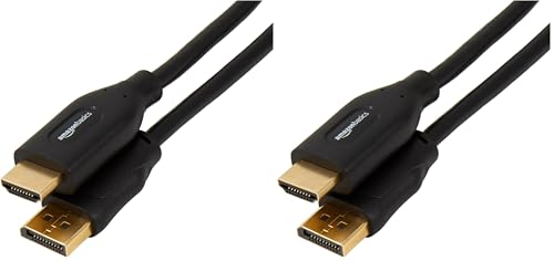 Amazon Basics DisplayPort to HDMI Cable, Video and Audio, Uni-Directional, 1920x1200, 1080p, Gold-Plated Plugs, 25 Foot, Black (Pack of 2) - size: 25 Feet (Pack of 2), style: 1-Pack