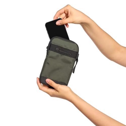 Manfrotto Street Pouch, Smartphone Shoulder Bag, Smartphone Accessories, Phone Case, with Shoulder Strap, for Smartphone with Screen up to 6.8 Inches, Colour Green - size: Small - Pouch