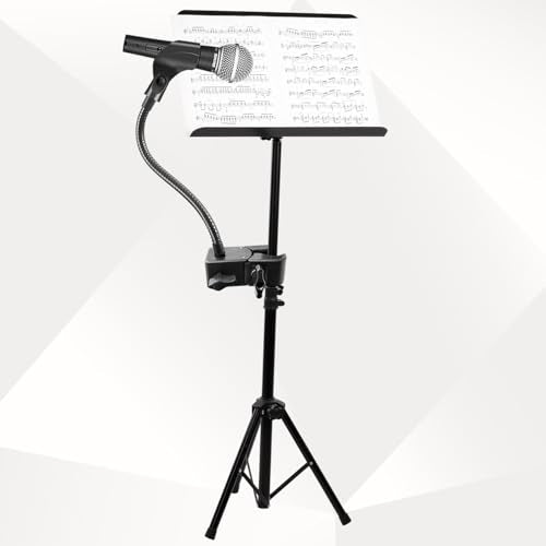 Microphone Stand, Versatile Mic Arm for Desk Pole Tripod, Gooseneck Mic Stand Desk Mount with Super Clamp Mic holder and 3/8" to 5/8" Adapter, Fits for Blue Snowball and Other Microphones (21 Inch)