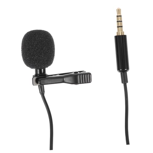 Healifty Clip Lavalier Microphone Lapel Mic with Shielded Cable for Clear Voice Recording Interference Aps Material for Studio Office Conference Tablet and Use