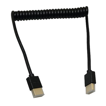 HDMI to HDMI Coiled Cable HDMI to HDMI Adapter Coiled Cable, 4.5mm/0.17inch OD 1.5m Length 4K Coiled Cable, HDMI Extender Cable, Coiled HDMI Extension Cable Cord