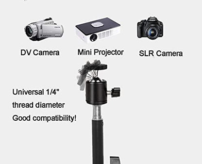 Tripod Stand, Mini Projector Stand,Lightweight Portable Projector Photography Stand Camera Tripod Adjustable Height 20" to 61" Floor Stand Holder, inculded 360° Rotatable Head Ball (Withstand 3pound) - size: 20-60in