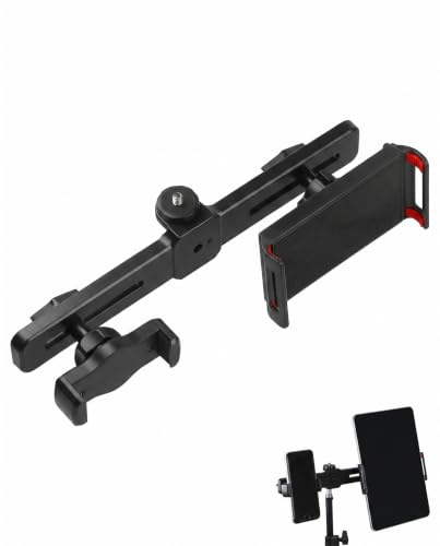 Dual Phone and Tablet Mount Adapter, 1 Set (H101 Bracket + B2 + F1 Clips), 360° Rotating Tripod Holder, Cold Shoe Mount for 1/4" Screws, Delivers Rock-Solid Stability for Hands-Free Vlogs