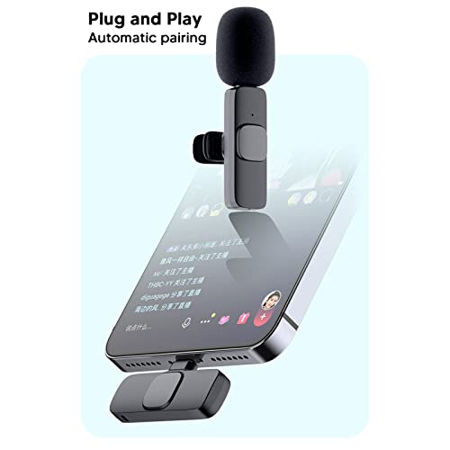 Cuifati Wireless Lavalier Microphone, Intelligent Noise Reduction with Clear Sound Quality, Strong Anti Interference, Lapel Clip Mic for Mobile Phones, Computers, Tablets (1)