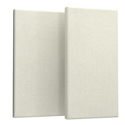 UMIACOUSTICS 2 PCS Acoustic Panel, 47.2" x 23.6" x 2" Fiberglass Sound Proof Wall Panels, Sound Absorbing Panels for Studios, Office, Home Theater. Off White - color: Off White, size: 47.2" x 23.6"-2pcs