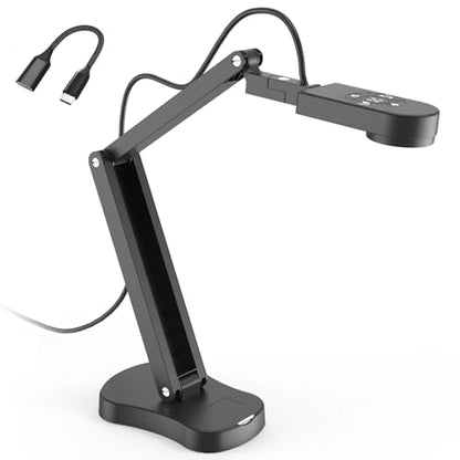 8MP Document Camera, Doc Camera, USB Webcam for Teachers and Classroom, for A3 A4 Size, Built-in Mic, LED Light, Image Inverst, for Windows, Mac, Chromebook, Distance Teaching