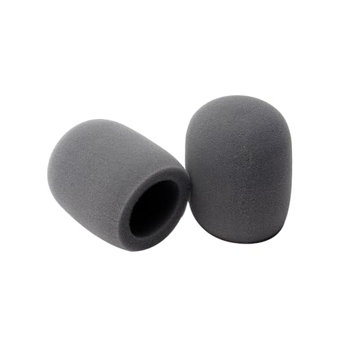 Fielect 2Pcs Microphone Cover Sponge Foam Mic Cover Handheld Microphone Windscreen Shield Protection Micro Foam Filter Gray for KTV Broadcasting - color: Gray
