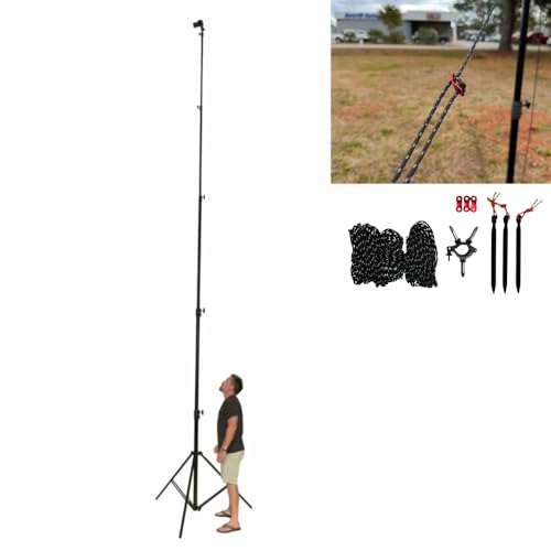 Glide Gear TST 20 Sky High 20' Tall Video Camera Tripod Stand – Air-Cushioned Telescoping Sections, Supports Up to 8 lbs – Ideal for Overhead Shots in Film & Photo - Stabilization Kit Included - size: TST 20 - 20 Ft. Tripod