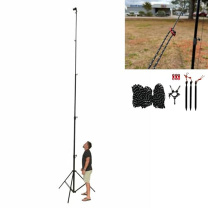Glide Gear TST 20 Sky High 20' Tall Video Camera Tripod Stand – Air-Cushioned Telescoping Sections, Supports Up to 8 lbs – Ideal for Overhead Shots in Film & Photo - Stabilization Kit Included - size: TST 20 - 20 Ft. Tripod