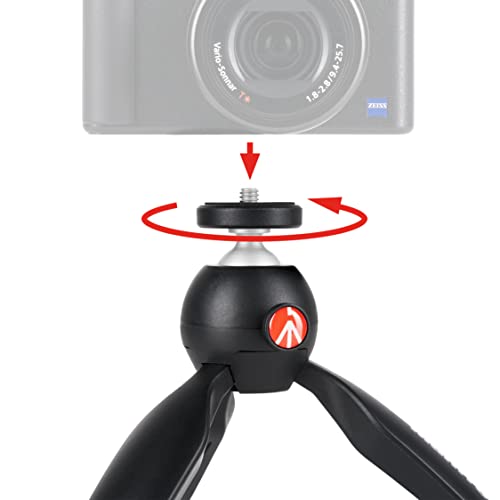 Manfrotto MTPIXIMII-B, PIXI Mini Tripod with Handgrip for Compact System Cameras, for DSLR, Mirrorless, Video, Made in Italy, Technopolymer and Aluminum, Black - style: PIXI Mini Made in Italy