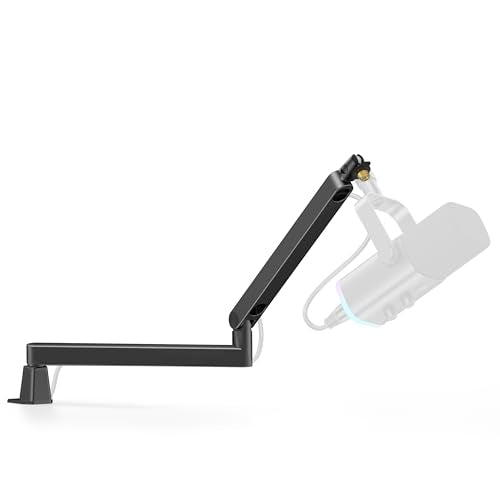 InnoGear 2026 Upgraded Microphone Boom Arm, Magnetic Cable Management Low Profile Mic Stand 360° Rotatable Desk Mount for Fifine AM8 K669B Blue Yeti HyperX QuadCast SoloCast AT2020, Black - color: Black, style: Low Profile Mic Arm